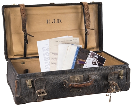 Lot of (5) 1903 Edward Delahanty Suitcase and Contents From Final Trip 